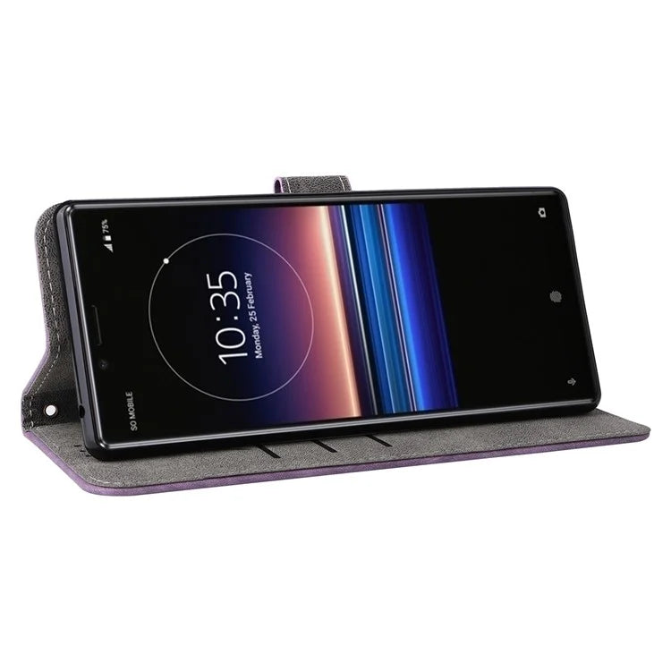 For Sony Xperia 1 RFID Blocking Leather Case with Strap Phone Wallet Cover