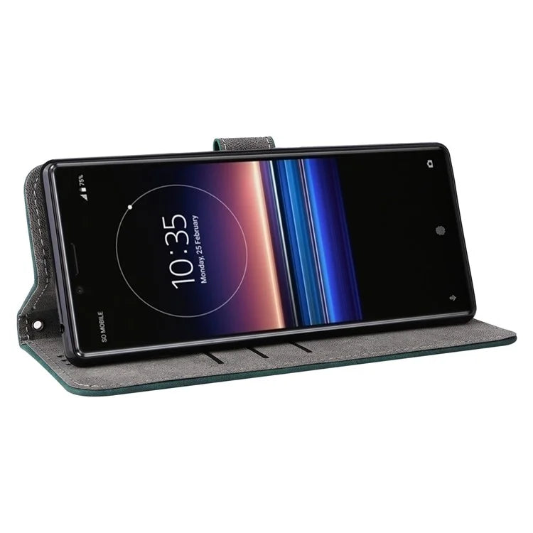 For Sony Xperia 1 RFID Blocking Leather Case with Strap Phone Wallet Cover
