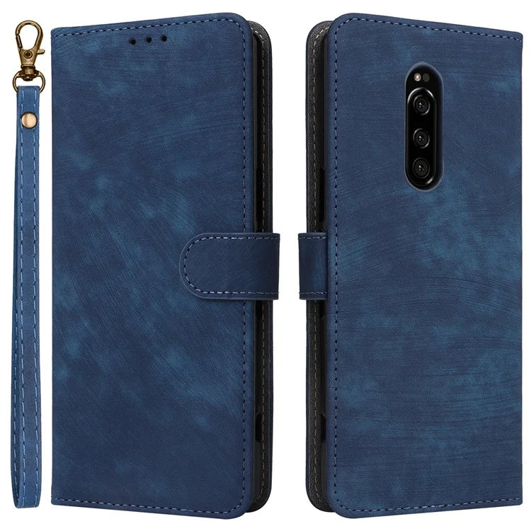 For Sony Xperia 1 RFID Blocking Leather Case with Strap Phone Wallet Cover