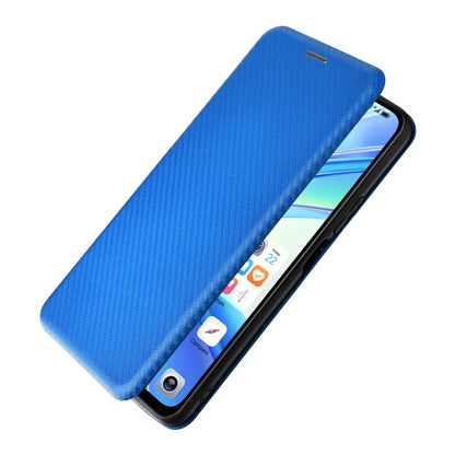 Carbon Fiber Texture Case for Honor X7b 4G Leather Phone Cover with Card Slot