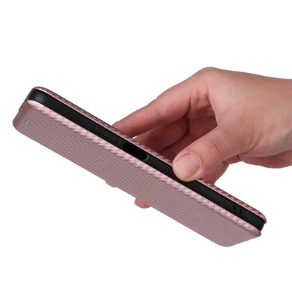 Carbon Fiber Texture Case for Honor X7b 4G Leather Phone Cover with Card Slot