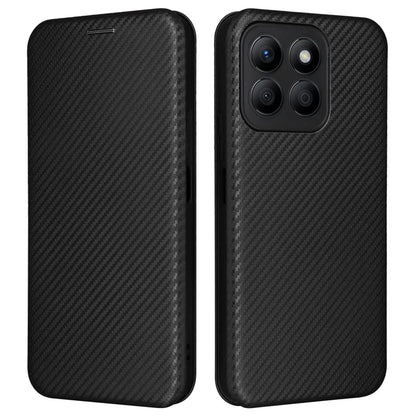 For Honor X8b 4G Stand Phone Case Carbon Fiber Texture Leather Cover