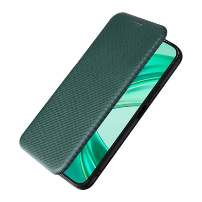 For Honor X8b 4G Stand Phone Case Carbon Fiber Texture Leather Cover