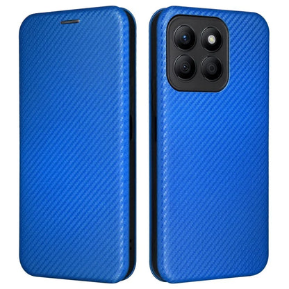 For Honor X8b 4G Stand Phone Case Carbon Fiber Texture Leather Cover
