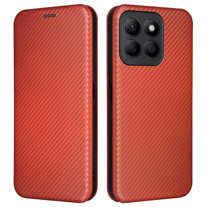 For Honor X8b 4G Stand Phone Case Carbon Fiber Texture Leather Cover