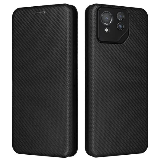 For Asus ROG Phone 8 Pro 5G / 8 5G Leather Case with Card Slot Carbon Fiber Texture