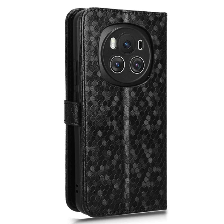 For Honor Magic6 5G Leather Case Dot Imprinted Phone Cover Wallet