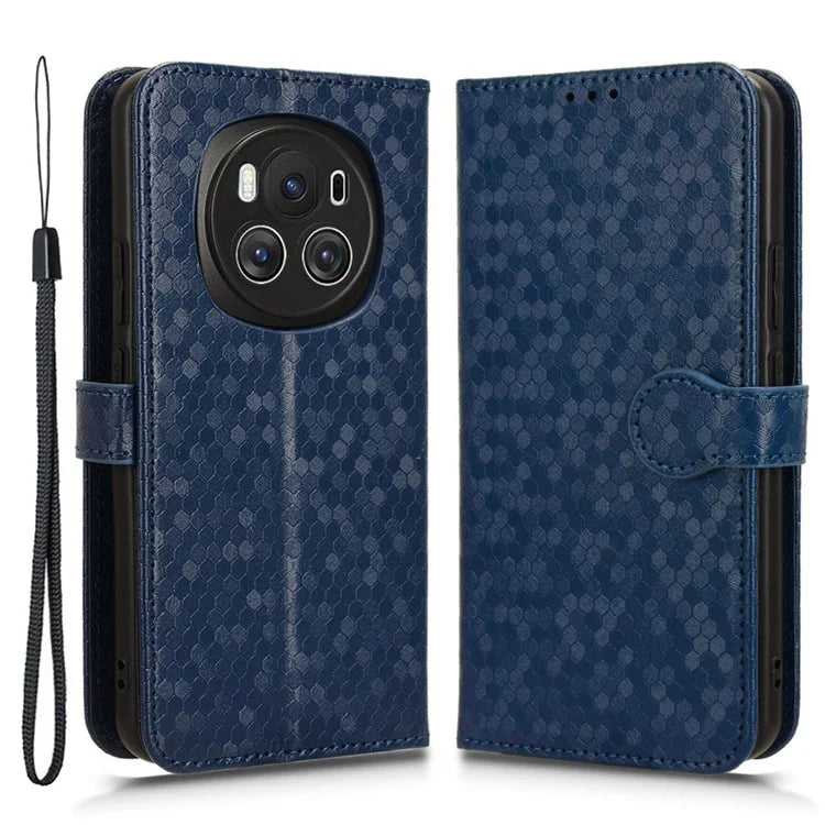 For Honor Magic6 5G Leather Case Dot Imprinted Phone Cover Wallet