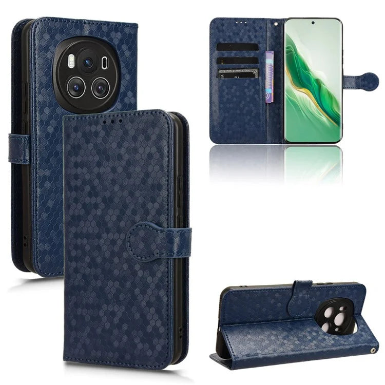For Honor Magic6 5G Leather Case Dot Imprinted Phone Cover Wallet