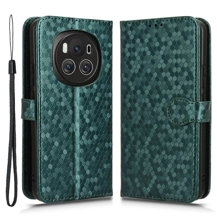 For Honor Magic6 5G Leather Case Dot Imprinted Phone Cover Wallet