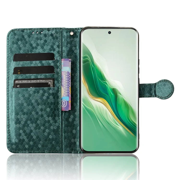 For Honor Magic6 5G Leather Case Dot Imprinted Phone Cover Wallet