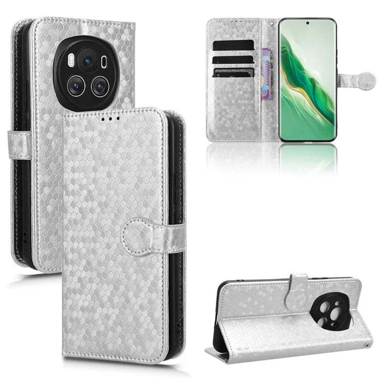 For Honor Magic6 5G Leather Case Dot Imprinted Phone Cover Wallet