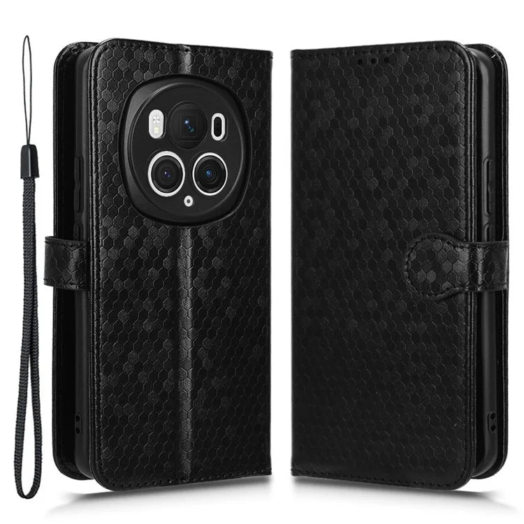 For Honor Magic6 Pro 5G Case Dot Imprinted PU Leather Cover with Wallet