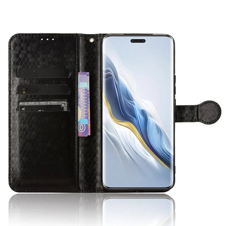 For Honor Magic6 Pro 5G Case Dot Imprinted PU Leather Cover with Wallet