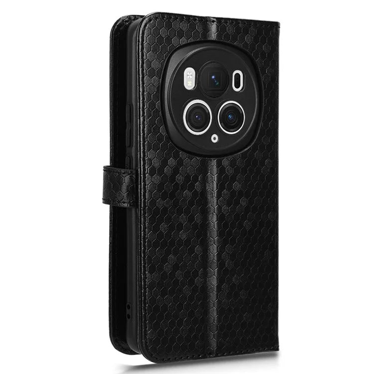For Honor Magic6 Pro 5G Case Dot Imprinted PU Leather Cover with Wallet