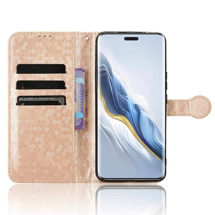 For Honor Magic6 Pro 5G Case Dot Imprinted PU Leather Cover with Wallet