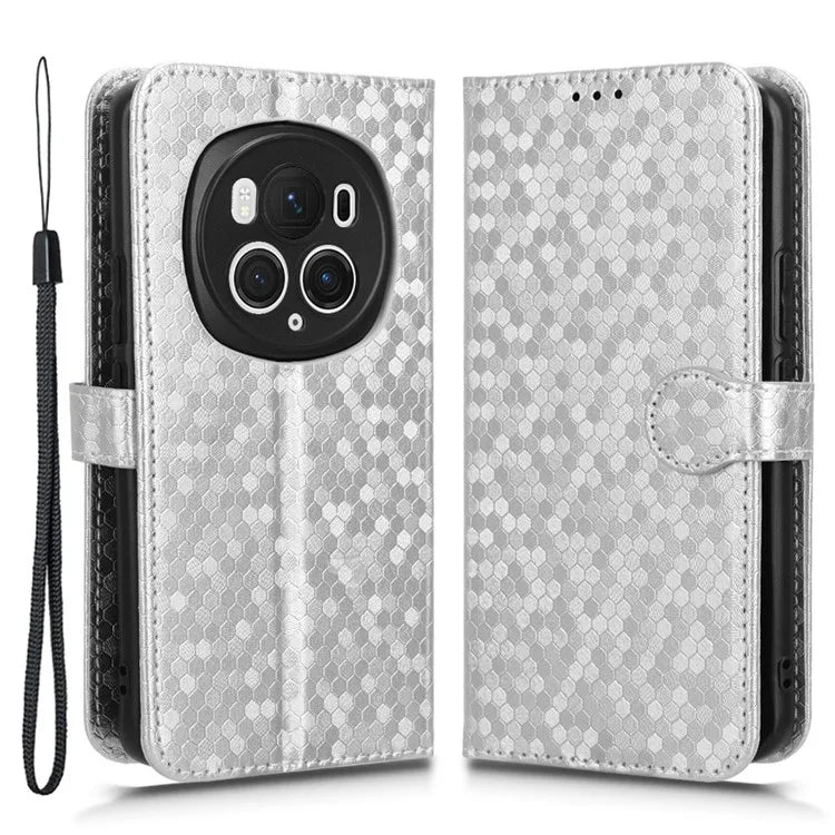 For Honor Magic6 Pro 5G Case Dot Imprinted PU Leather Cover with Wallet