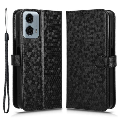 For Motorola Moto G34 5G Flip Leather Case Wallet Cover Dot Pattern Imprinted