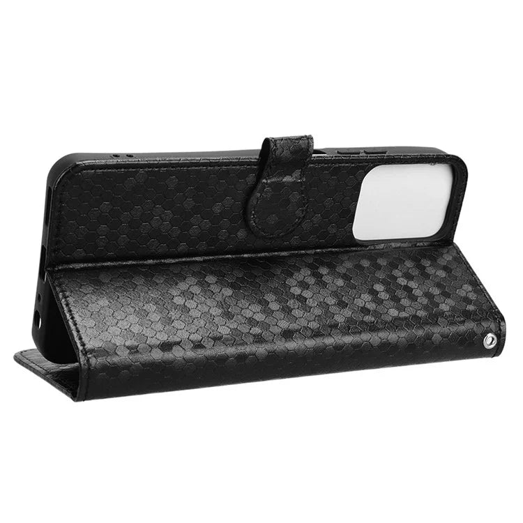 For Motorola Moto G34 5G Flip Leather Case Wallet Cover Dot Pattern Imprinted