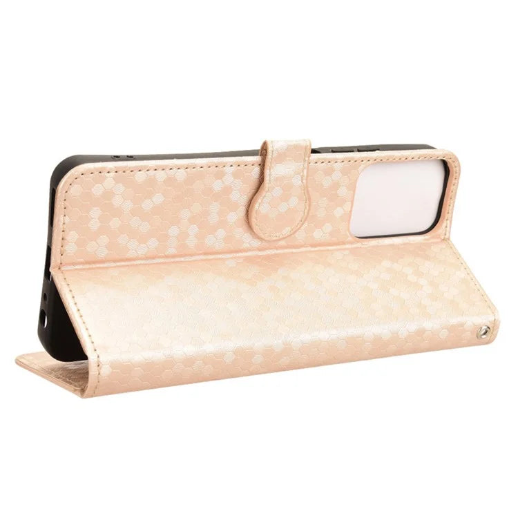 For Motorola Moto G34 5G Flip Leather Case Wallet Cover Dot Pattern Imprinted