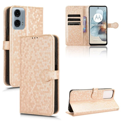 For Motorola Moto G34 5G Flip Leather Case Wallet Cover Dot Pattern Imprinted