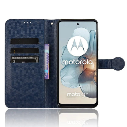 For Motorola Moto G34 5G Flip Leather Case Wallet Cover Dot Pattern Imprinted