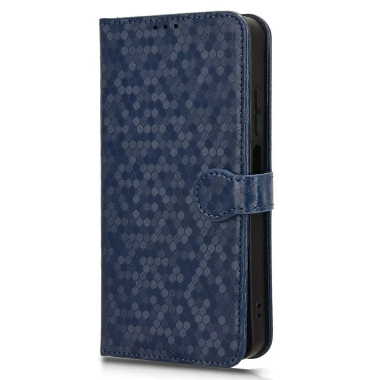 For Motorola Moto G34 5G Flip Leather Case Wallet Cover Dot Pattern Imprinted