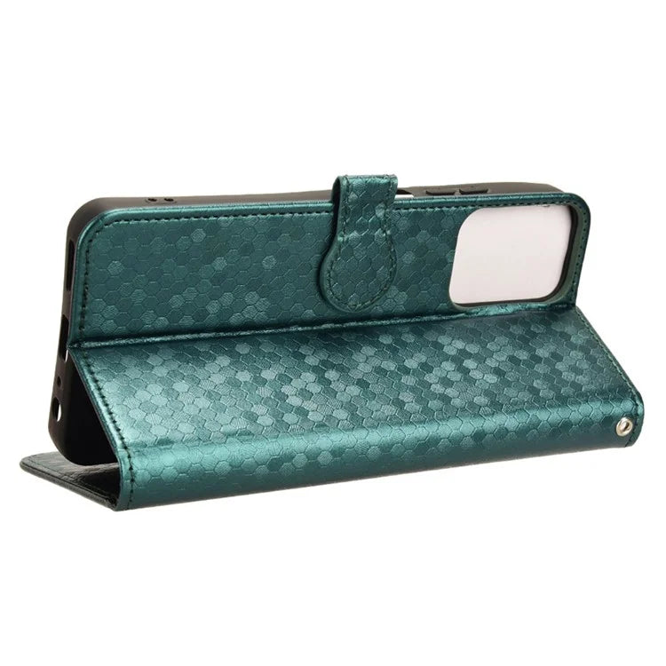For Motorola Moto G34 5G Flip Leather Case Wallet Cover Dot Pattern Imprinted