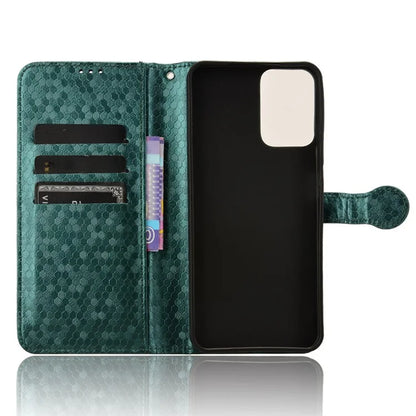 For Motorola Moto G34 5G Flip Leather Case Wallet Cover Dot Pattern Imprinted