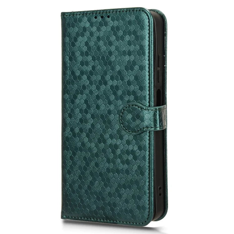 For Motorola Moto G34 5G Flip Leather Case Wallet Cover Dot Pattern Imprinted