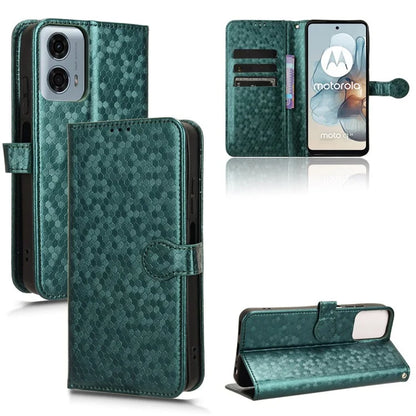 For Motorola Moto G34 5G Flip Leather Case Wallet Cover Dot Pattern Imprinted