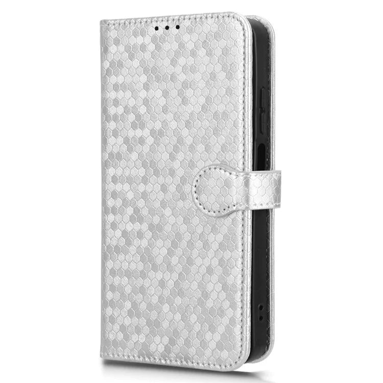 For Motorola Moto G34 5G Flip Leather Case Wallet Cover Dot Pattern Imprinted
