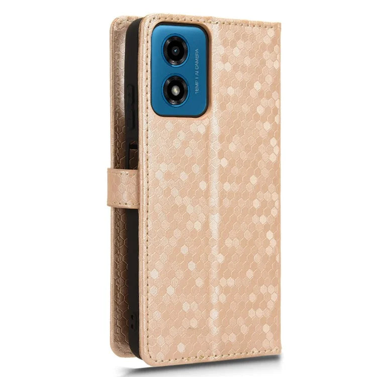 For Motorola Moto G04 4G / G24 4G Wallet Case Dot Pattern Imprinted Leather Cover