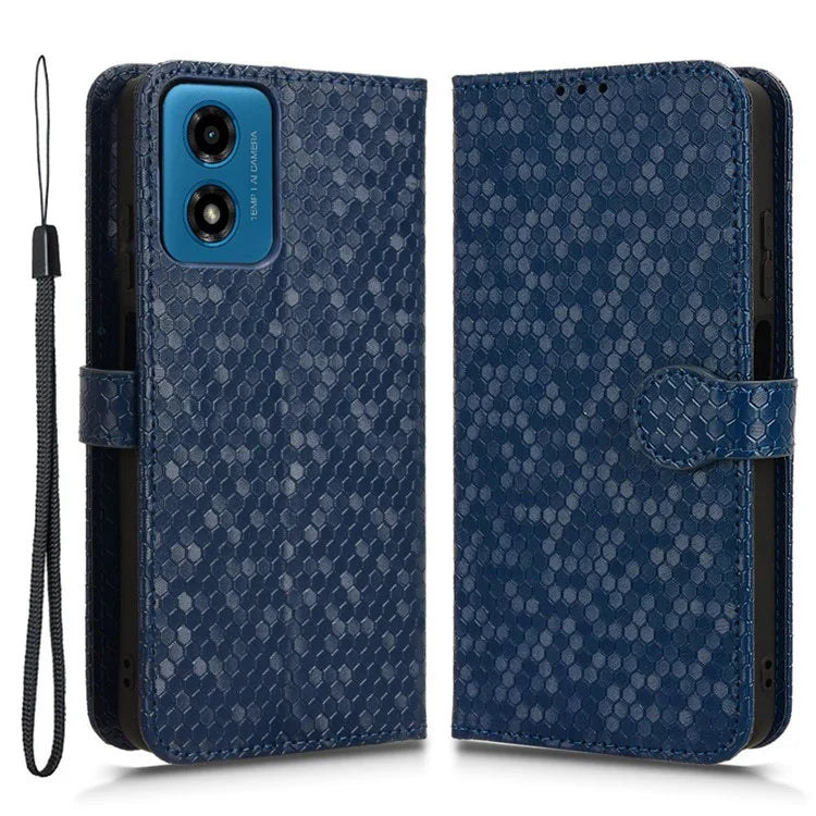 For Motorola Moto G04 4G / G24 4G Wallet Case Dot Pattern Imprinted Leather Cover