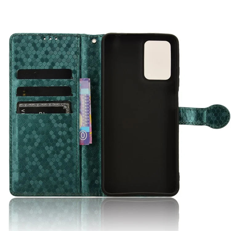 For Motorola Moto G04 4G / G24 4G Wallet Case Dot Pattern Imprinted Leather Cover