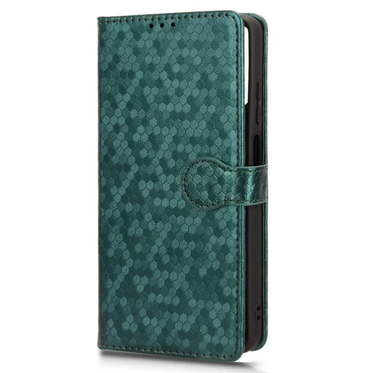 For Motorola Moto G04 4G / G24 4G Wallet Case Dot Pattern Imprinted Leather Cover