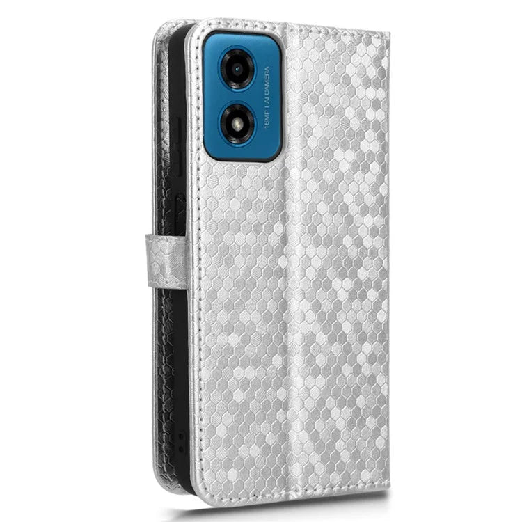 For Motorola Moto G04 4G / G24 4G Wallet Case Dot Pattern Imprinted Leather Cover
