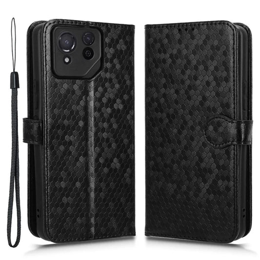 For Asus ROG Phone 8 Pro 5G / 8 5G Phone Wallet Case Dot Imprinted PU Leather Cover
