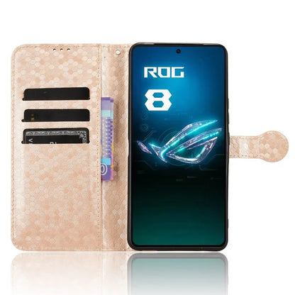 For Asus ROG Phone 8 Pro 5G / 8 5G Phone Wallet Case Dot Imprinted PU Leather Cover