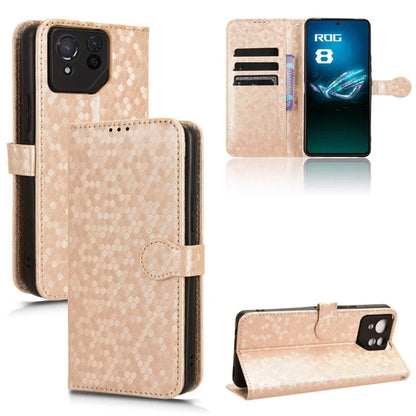 For Asus ROG Phone 8 Pro 5G / 8 5G Phone Wallet Case Dot Imprinted PU Leather Cover