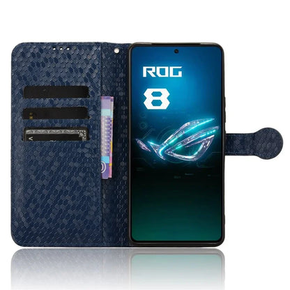 For Asus ROG Phone 8 Pro 5G / 8 5G Phone Wallet Case Dot Imprinted PU Leather Cover