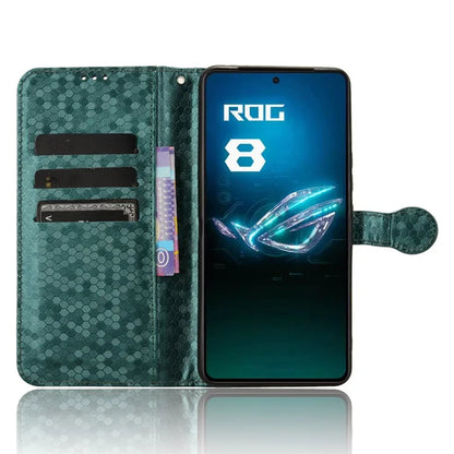 For Asus ROG Phone 8 Pro 5G / 8 5G Phone Wallet Case Dot Imprinted PU Leather Cover
