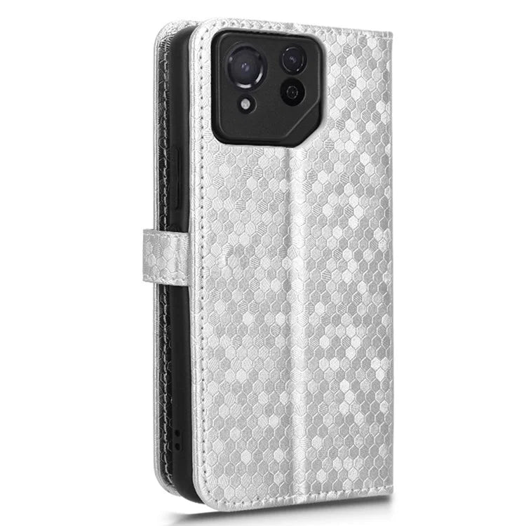 For Asus ROG Phone 8 Pro 5G / 8 5G Phone Wallet Case Dot Imprinted PU Leather Cover