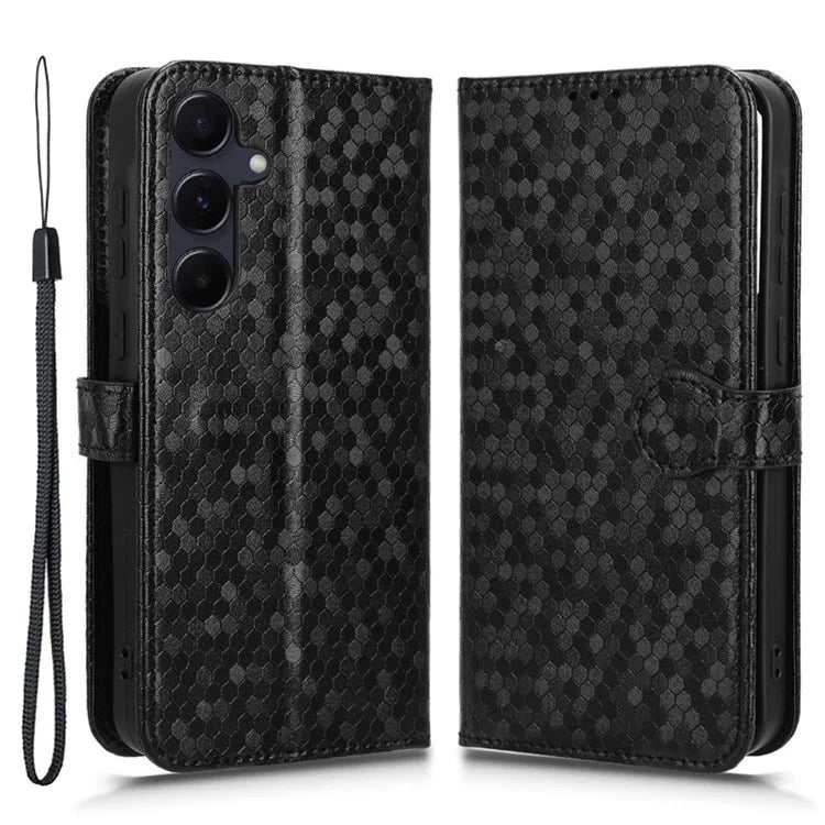 For Samsung Galaxy A55 5G Case Dot Pattern Imprinted Leather Cover with Wallet