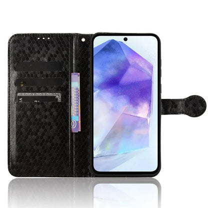 For Samsung Galaxy A55 5G Case Dot Pattern Imprinted Leather Cover with Wallet