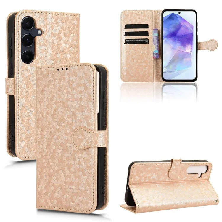 For Samsung Galaxy A55 5G Case Dot Pattern Imprinted Leather Cover with Wallet
