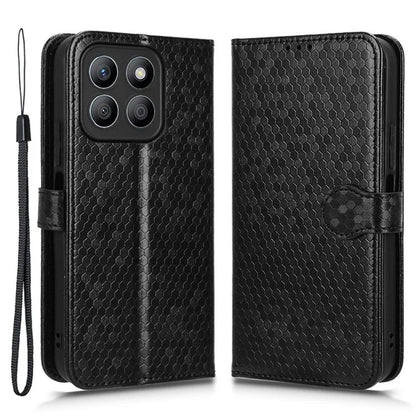 For Honor X8b 4G Case Dot Pattern Imprinted Leather Phone Wallet Cover