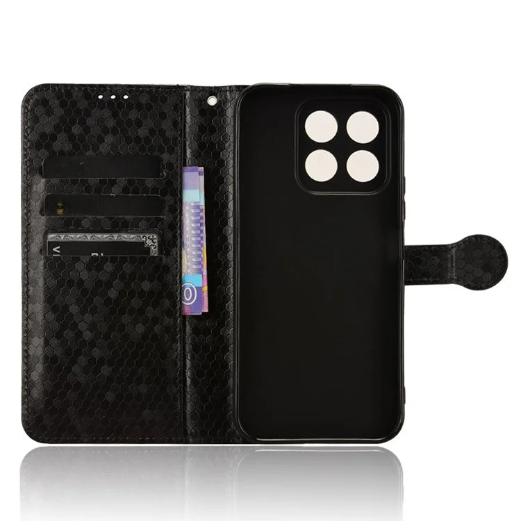 For Honor X8b 4G Case Dot Pattern Imprinted Leather Phone Wallet Cover
