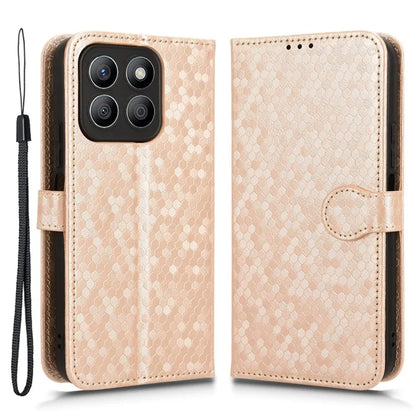 For Honor X8b 4G Case Dot Pattern Imprinted Leather Phone Wallet Cover