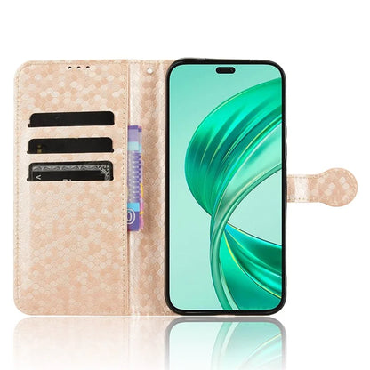 For Honor X8b 4G Case Dot Pattern Imprinted Leather Phone Wallet Cover